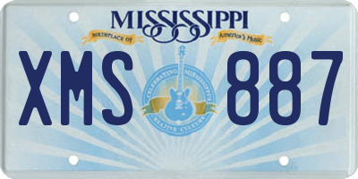 MS license plate XMS887