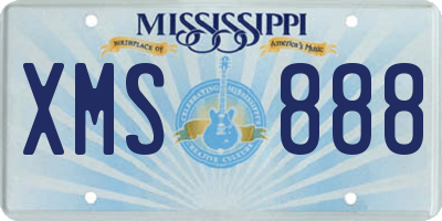 MS license plate XMS888