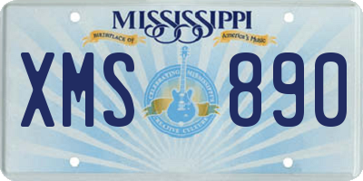 MS license plate XMS890