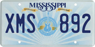 MS license plate XMS892