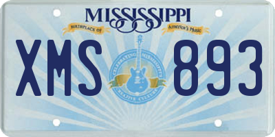 MS license plate XMS893