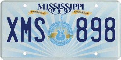 MS license plate XMS898