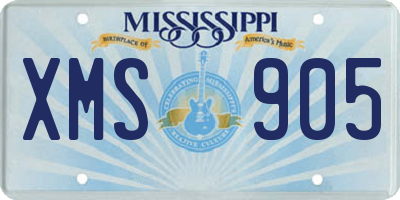 MS license plate XMS905