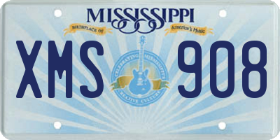 MS license plate XMS908