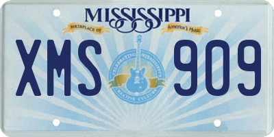 MS license plate XMS909