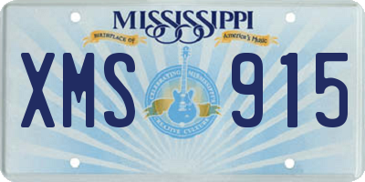 MS license plate XMS915