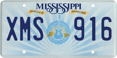 MS license plate XMS916