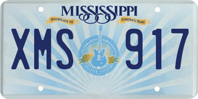 MS license plate XMS917