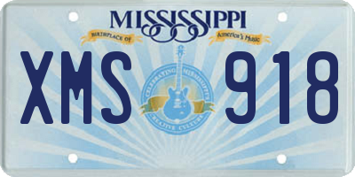 MS license plate XMS918