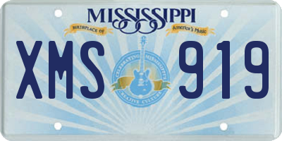 MS license plate XMS919