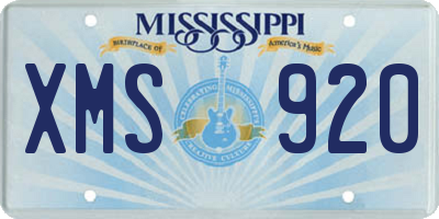 MS license plate XMS920