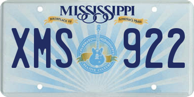 MS license plate XMS922