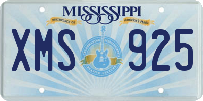 MS license plate XMS925