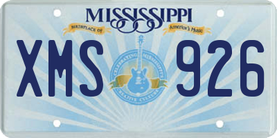 MS license plate XMS926