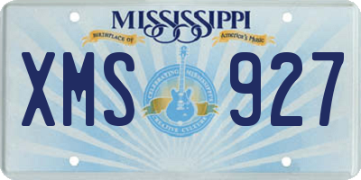 MS license plate XMS927