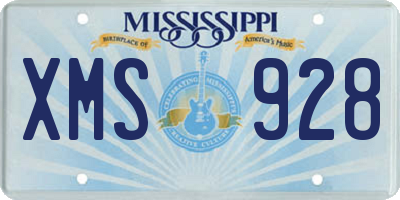 MS license plate XMS928