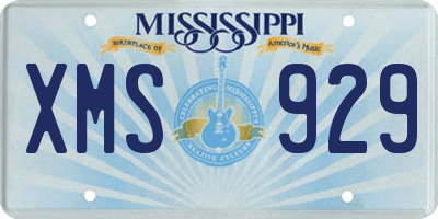 MS license plate XMS929