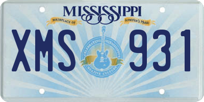 MS license plate XMS931