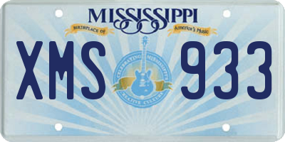 MS license plate XMS933
