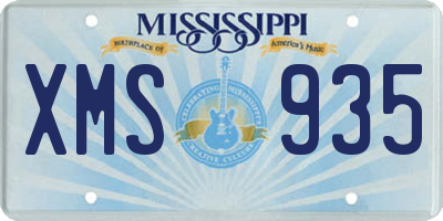 MS license plate XMS935