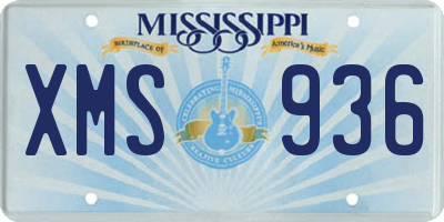 MS license plate XMS936