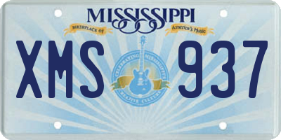 MS license plate XMS937