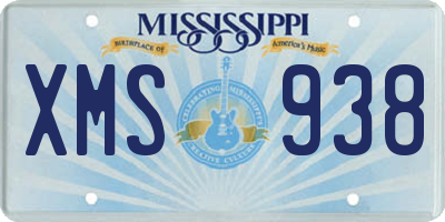 MS license plate XMS938