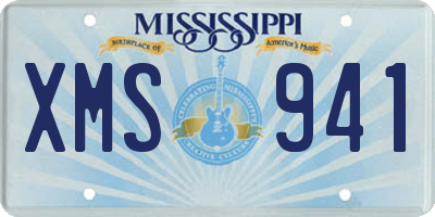 MS license plate XMS941
