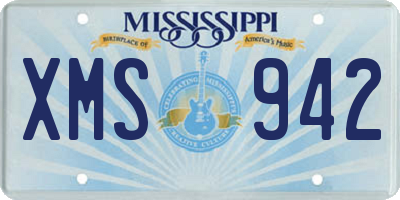 MS license plate XMS942