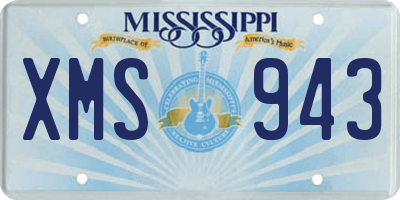MS license plate XMS943