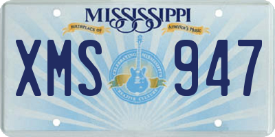MS license plate XMS947