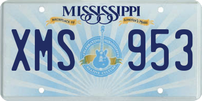 MS license plate XMS953