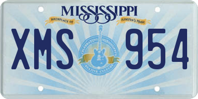 MS license plate XMS954