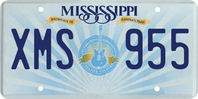 MS license plate XMS955