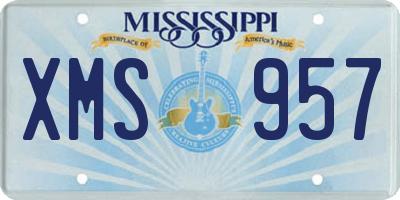 MS license plate XMS957