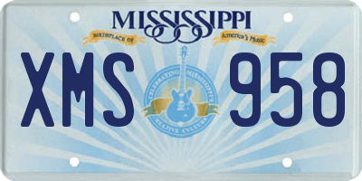 MS license plate XMS958