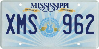 MS license plate XMS962