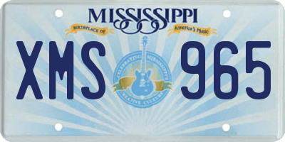MS license plate XMS965