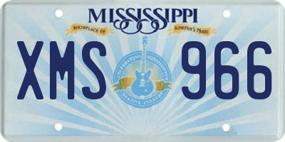 MS license plate XMS966