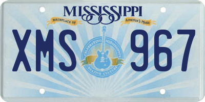 MS license plate XMS967