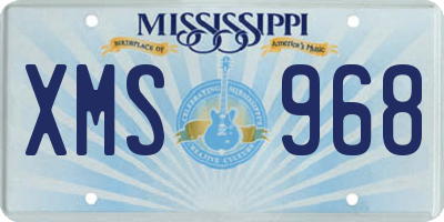 MS license plate XMS968