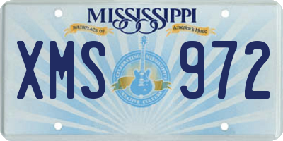 MS license plate XMS972