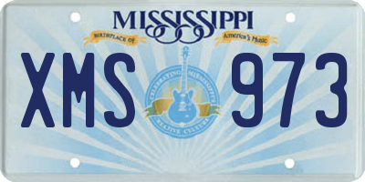 MS license plate XMS973