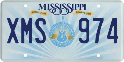 MS license plate XMS974