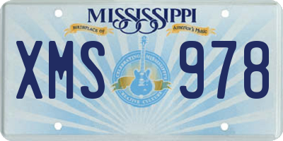 MS license plate XMS978