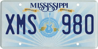 MS license plate XMS980