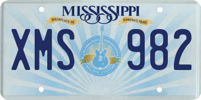 MS license plate XMS982