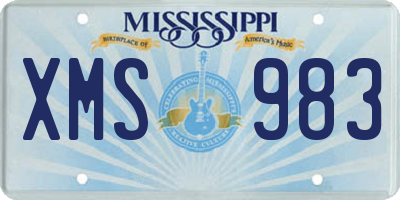 MS license plate XMS983