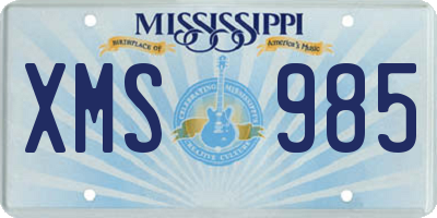 MS license plate XMS985