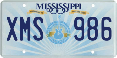 MS license plate XMS986